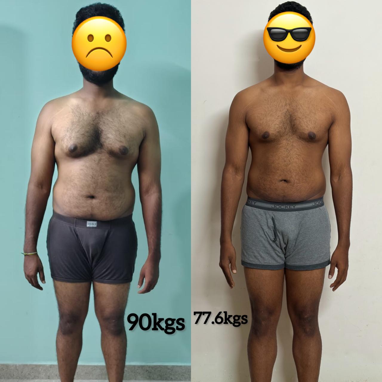 Client Transformation 1 — 90kg to 77.6kg